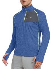 Men’s Long Sleeve Quick Dry Lightweight Running Exercise Sports T-Shirt Top B…