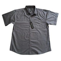 True Rock Short-Sleeve Gray Polka Dot Shirt Business Casual Classic, Size XL NET