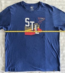 47 St Louis Blues Blue Retro Striped State Hockey Unisex T Shirt 2XL (23×29)