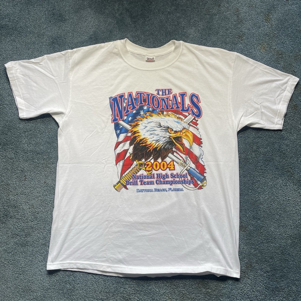 Vintage 2004 National Drill Team Championship T-Shirt Men’s XL White USA Tee