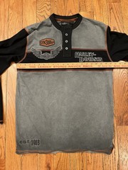 Vintage Harley Davidson Long Sleeve Shirt Biker Motorcycle SYN3 Embroidered