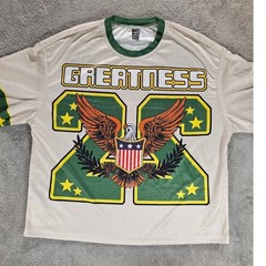 Manfinity Greatness Eagle Jersey Shirt Mens Medium White Green Streetwear Tee