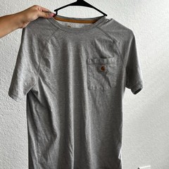 Carhartt Men’s S Gray Short Sleeve Crew Neck Relaxed Fit Pocket Logo T-Shirt