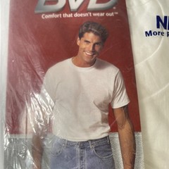 Vintage BVD T Shirts White Crew Neck Size L Preshrunk Cotton New Old Stock