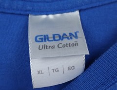 VTG Gildan Heavyweight Blank Blue Cotton Fade T-Shirt Skater Streetwear Size XL