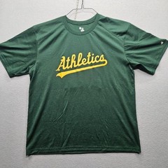 Badger Sport Men’s Size Large Green Athletics Baseball Short Sleeve T-Shirt