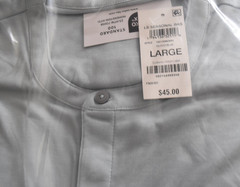 Alfani Mens Henley T-Shirt New L Light Blue Long Sleeve Standard Stretch Solid