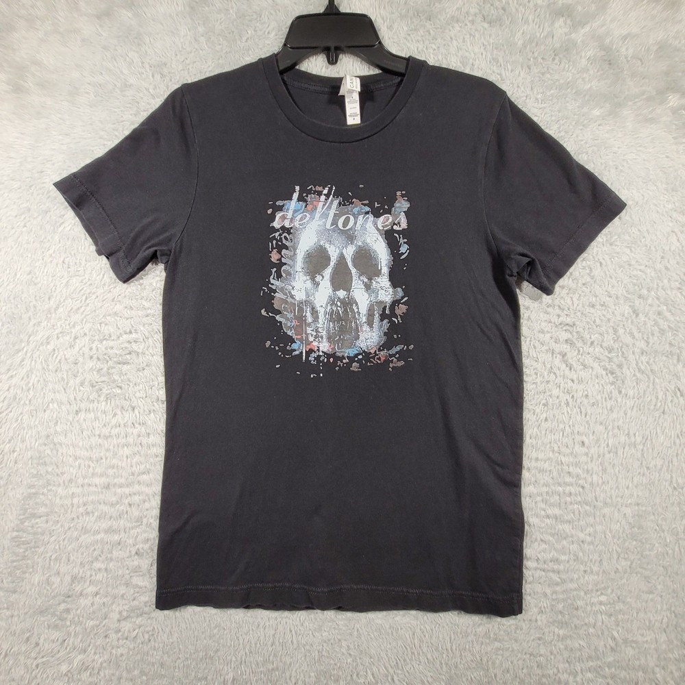 Deftones Skull Graphic Band Tee Mens Medium Black Short Sleeve Rock Shirt