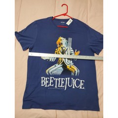 Beetlejuice Adult Graphic T-Shirt Sz L Blue Short Sleeve Old Navy Brand Tee New