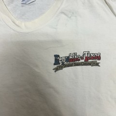Republic of Texas T Shirt Mens Large White Bass Fishing Graphic Outdoor Flag