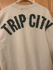 TRIP CITY Men’s 3XL Crew Neck Short Sleeve Beige Heavyweight Graphic Logo Tee