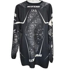 No Fear Rogue Series Motocross Jersey Mens XL Black White Paisley Y2K MX BMX