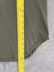 Cuts Clothing Elongated T Shirt Men Medium / S Tall Olive Green Crew Neck Tee