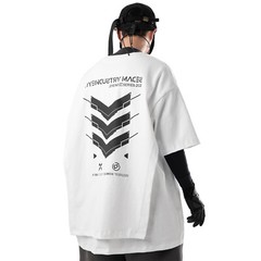 MFCT Cyberpunk Printed Streetwear Elbow Sleeve Techwear Graphic Tees Men