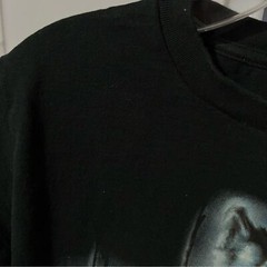 Wolf Print Metallic Foil Blue Eyes T Shirt Mens Medium Black Woods