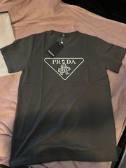 Prada Milano Men’s White Logo Graphic Crew Neck Short Sleeve T-Shirt Size S