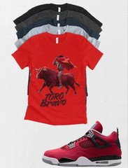 Custom Printed Shirt to Match Jordan 4 Toro Bravo Bull Sneaker sneakerhead