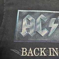 Vintage 1990s AC/DC Back in Black Band T-shirt Size XL Double Sided Graphics
