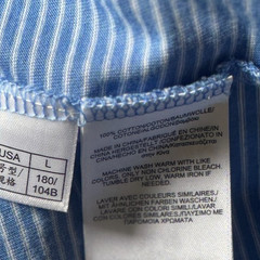 Brooks Brothers Golden Fleece Striped Pocket Tee Shirt Mens Large L Blue EUC
