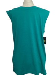 ATHLETIC WORKS DRIWORKS COOL TURQUOISE TRI BLEND MUSCLE Tank Sz L
