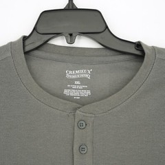 Cremieux Men’s Long Sleeve Henley Shirt XXL Gray Solid NWT
