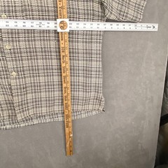 L’Homme Shirt Men XL White Black Plaid Pleated Side Slit Button Up Everyday Wear