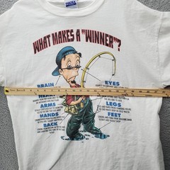 Vintage What Makes A Winner Fishing T Shirt Mens Large Funny Humor Tultex