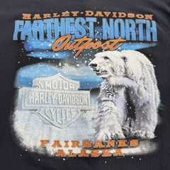 Harley Davidson T-Shirt Men’s XL Polar Bear Farthest North Outpost Fairbanks AK