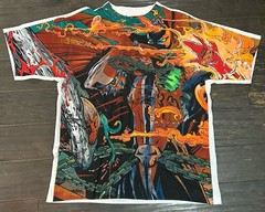 Spawn Todd Macfarlane Marvel DC Comics Single Stitch T Shirt Size L Hiptrack AOP