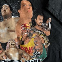 WWE Wrestle Mania Super Stars Legends Retro Graphic Shirt Hulk Hogan Andre Giant