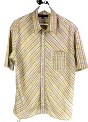 FRENCH CONNECTION Mens Shirt Checked Multicolour Casual Short Sleeve Striped L