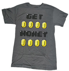 Super Mario Bros Coins Get Money 8-Bit Gamer Pixel Graphic T-Shirt Tee