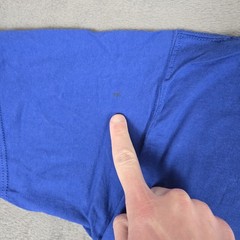 Russell Athletic High Cotton T-Shirt Mens Mediun Blue Solid Pocket USA Made Vtg