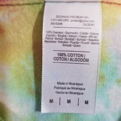 Gildan Cotton M Short Sleeve Starburst Tie Dye T-Shirt Red Green Orange