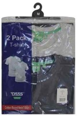 D555 Duke Mens 2 Pack Crew Neck T-Shirt Black/Grey Twin Pack M L XL XXL 168194