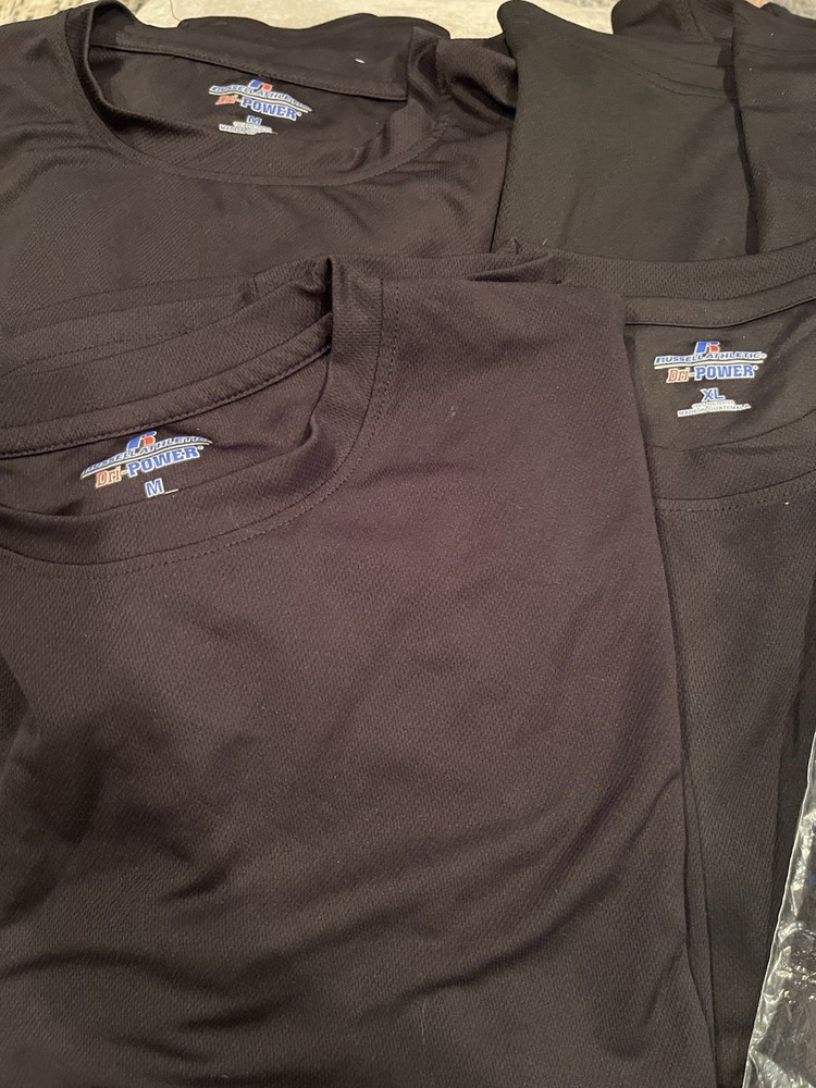 NEW! Russell Athletic Dri-Power Sports Shirt Adult Team set! LOT of 17 3 sizes