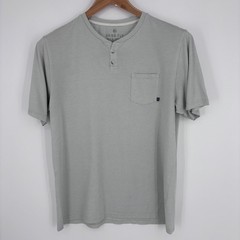 Free Fly Henley Shirt Mens XL Gray Striped Bamboo Performance Short Sleeve