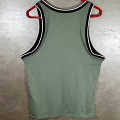 Distortion Mens Sage Green Mesh Panel Cotton Tank Top Sleeveless Shirt Size M