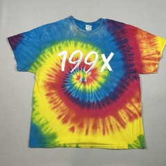 Colortone Tie-Dye Shirt Mens XL “199X” White Paint Style Graphic Large Brush “X”