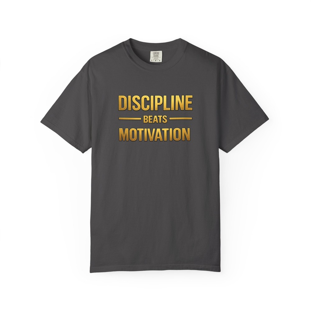 Discipline Beats Motivation Customizable T-Shirt | Motivational Typography Tee