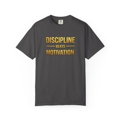 Discipline Beats Motivation Customizable T-Shirt | Motivational Typography Tee