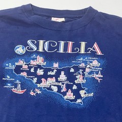VTG T-Shirt Sicilia Sicily Italy Men Size XXL Blue 1960s Graphic