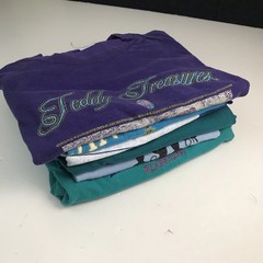 Lot of 6 Vintage Single Stitch T Shirts Random Mixed Sizes Variety Bundle Blues