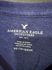 American Eagle Outfitters Gradient Box Graphic T-Shirt Navy Blue XS