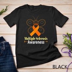 Butterfly Orange Ribbon Multiple Sclerosis Awareness Unisex T-shirt