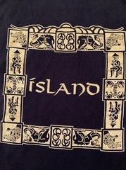 Island tshirt XXL black hold Asian art dragon Buddha