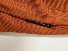 Vintage 90s Y2K Ribbed Shirt Men Large Silky Stretchy Polyester Burnt Orange