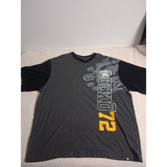 Ecko Unltd Mens 4XB T-Shirt Gray Black Graphic Rhino Logo V-Neck Big & Tall 4XL