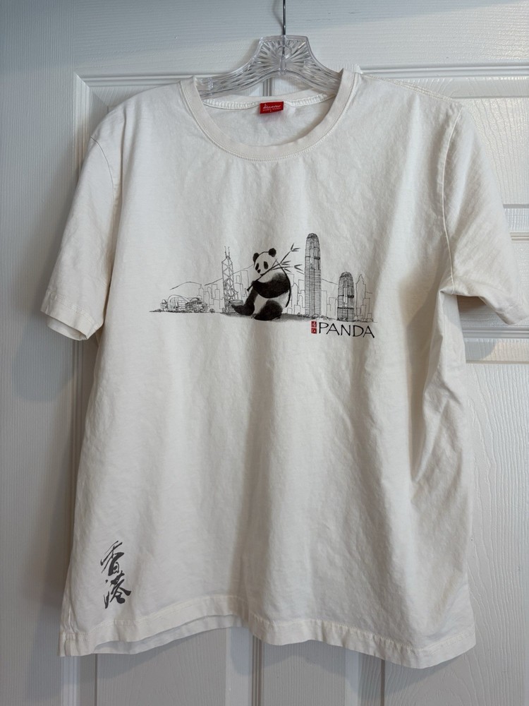 Vintage Discover Hong Kong Panda T Shirt Size L