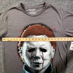 Mad Engine Halloween II Michael Myers Shirt Mens Large Gray Graphic Horror Movie